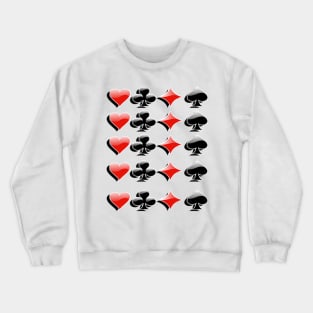 Card Player Design, Spades, Diamonds, Clubs & Hearts: Lucky Players Cool Graphic Design Cards Poker Crewneck Sweatshirt